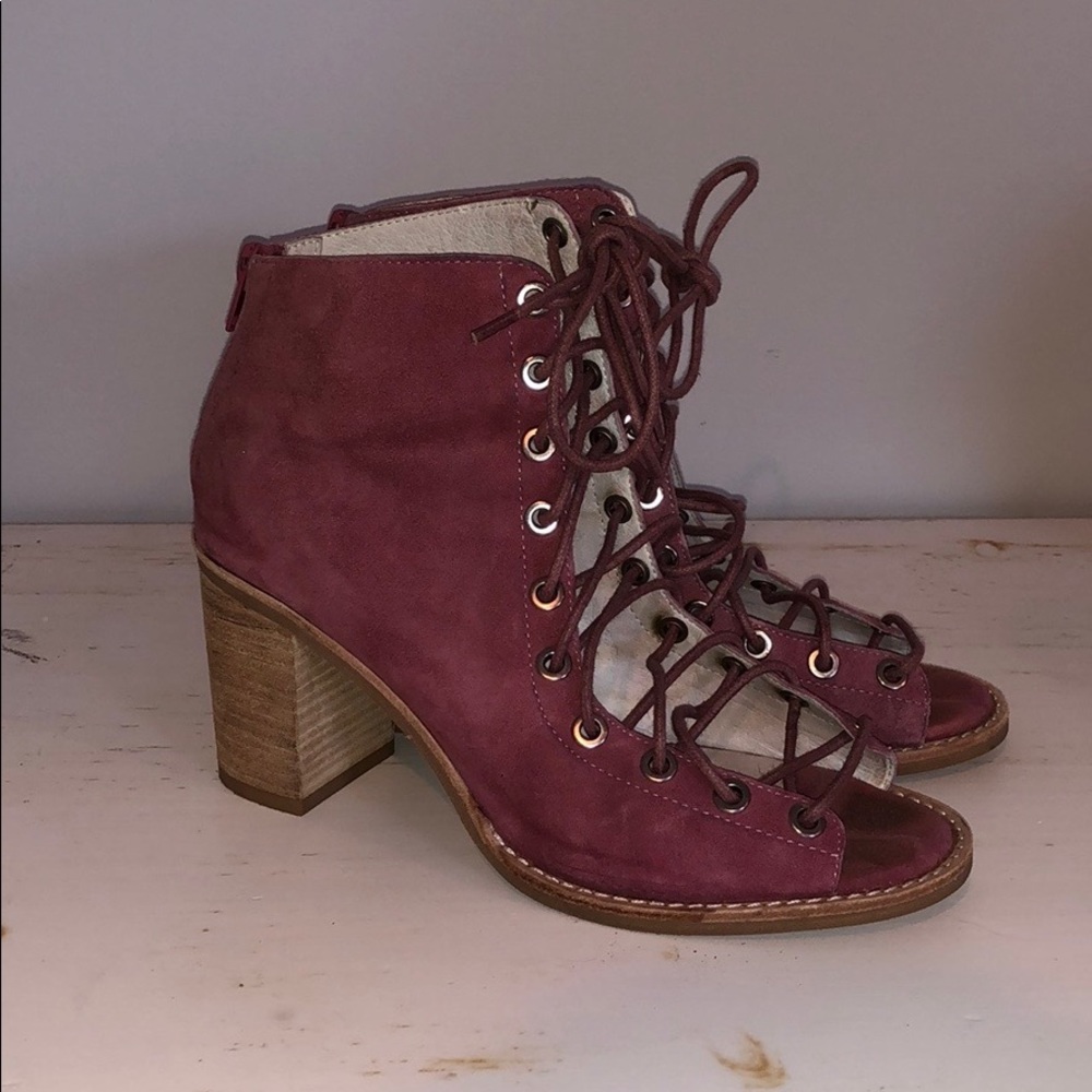 Jeffrey Campbell lace up pink heels size 7.5